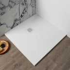 Piatto doccia in resina 70x70 cm effetto Pietra serie Mirage - Bianco