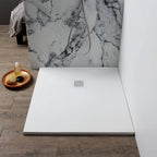 Piatto doccia in resina 70x70 cm effetto Pietra serie Mirage - Bianco