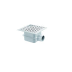 Piletta in abs con griglia in acciaio inox 15x15 con scarico orizzontale