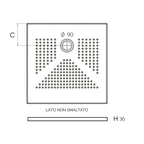 Piatto doccia quadrato in ceramica DocciaGo 80x80 cm - Bianco opaco