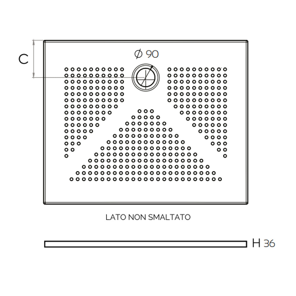 Piatto doccia in ceramica rettangolare DocciaGo 70x90 cm - Bianco lucido