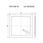 Piatto doccia quadrato cm 76x76 in tecnopolimero strutturale Mr Plate