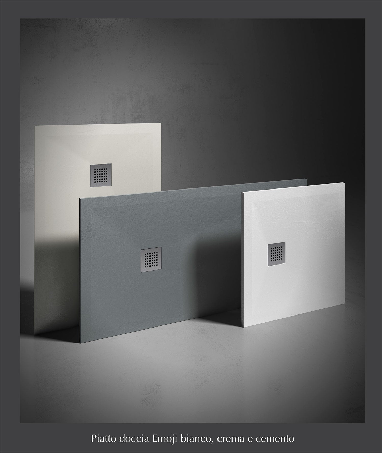 Piatto Doccia filopavimento 70x140 bianco in resina effetto pietra Emoji riducibile