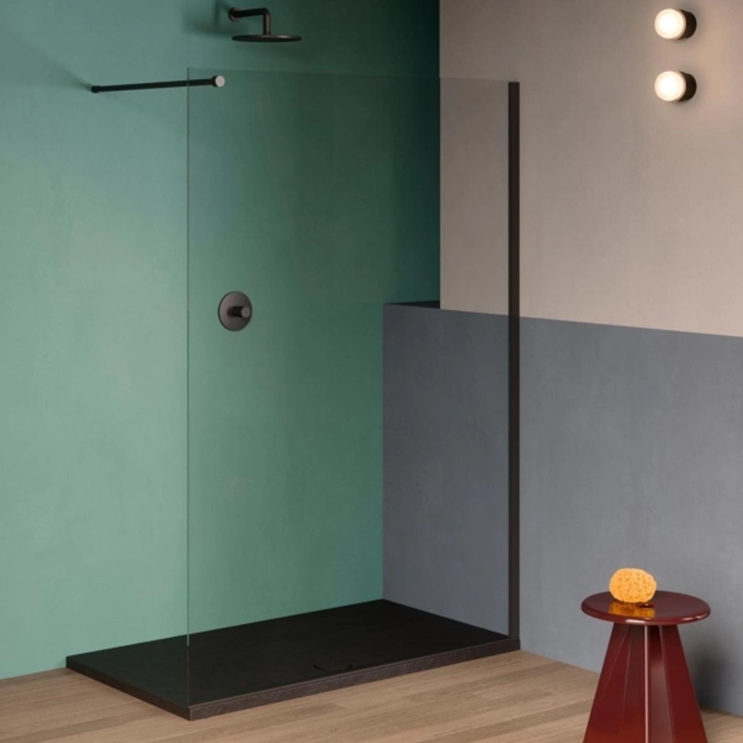 Piatto doccia quadrato in ceramica effetto pietra modello Pietraceramica 90x90 cm - Bianco Gesso