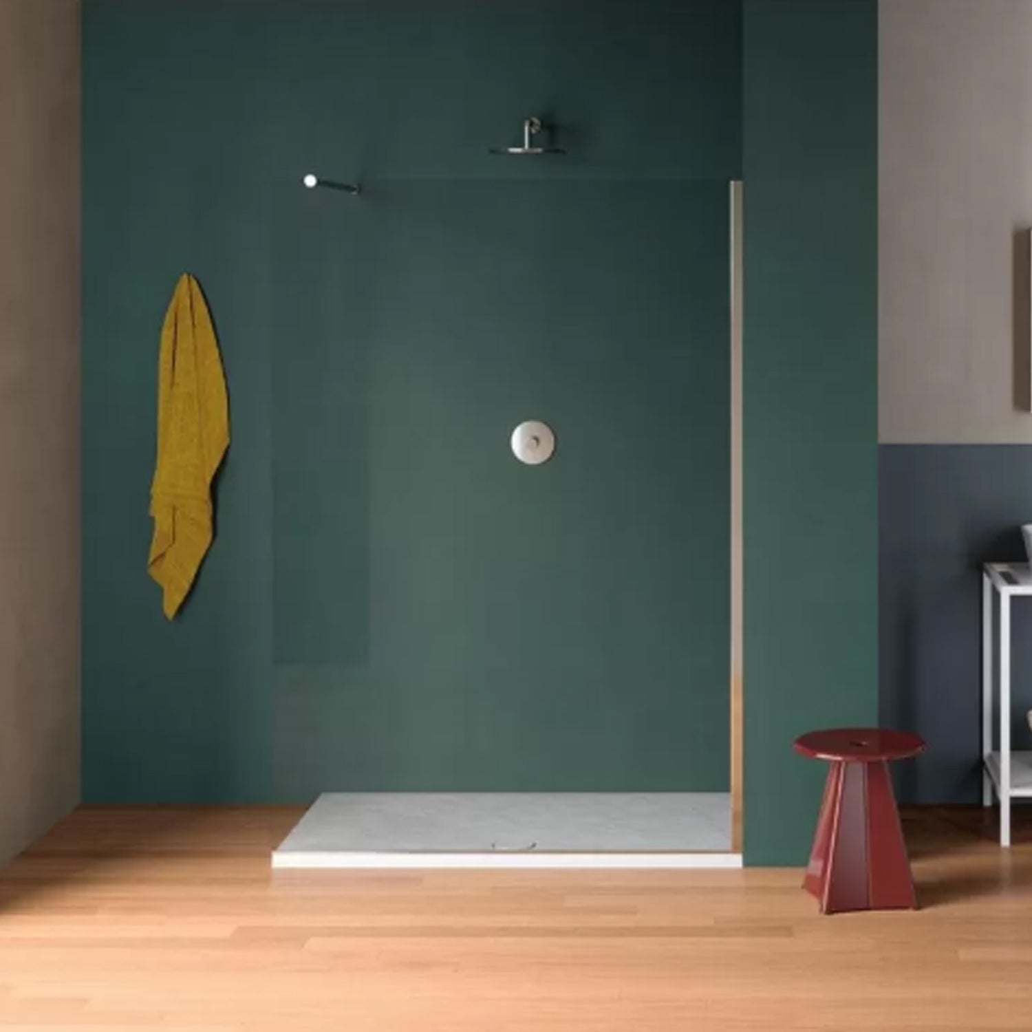 Piatto doccia quadrato in ceramica effetto pietra modello Pietraceramica 90x90 cm - Bianco Gesso
