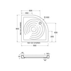 Piatto doccia semicircolare in ceramica Galileo 90x90cm Made in Italy PILETTA NON INCLUSA