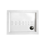 Piatto doccia rettangolare Althea Ito cm 80x100 ceramica bianca foro diametro cm 8