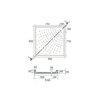 Piatto doccia quadro ceramica bianca 90x90 con altezza 6 cm