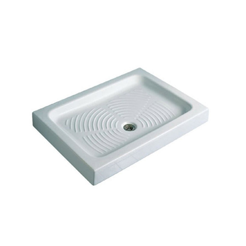 Piatto doccia in ceramica bianca lucida modello Stella 80x100cm Made in Italy