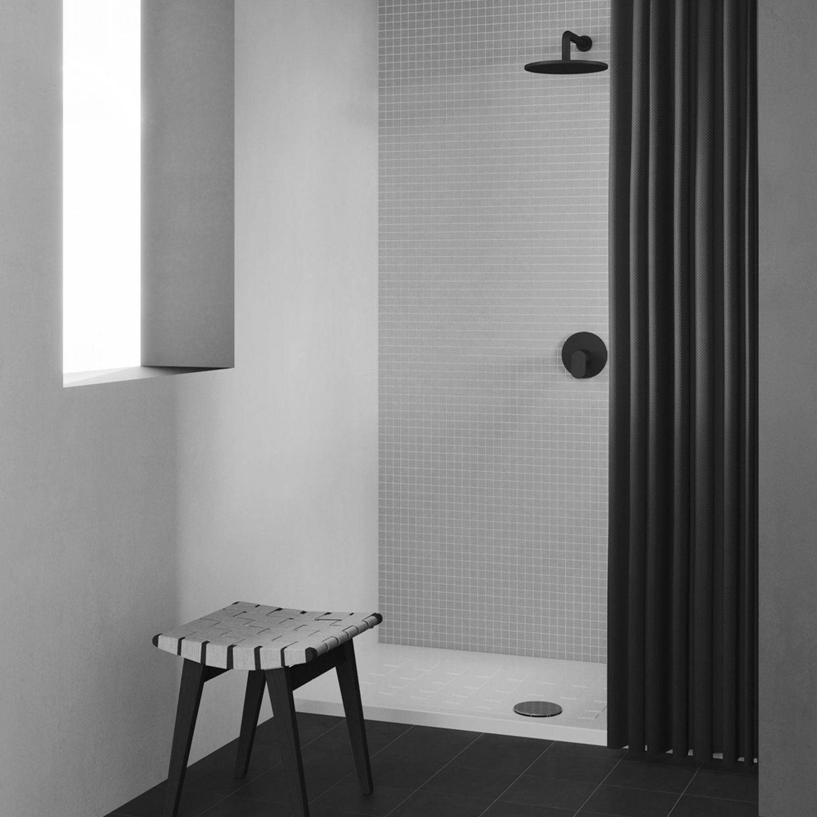 Piatto doccia antiscivolo ceramica bianca lucida Cube 70x90 altezza 4 cm
