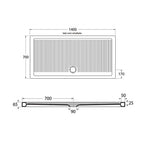 Piatto Doccia in ceramica rettangolare 70X140 Francy alto 6