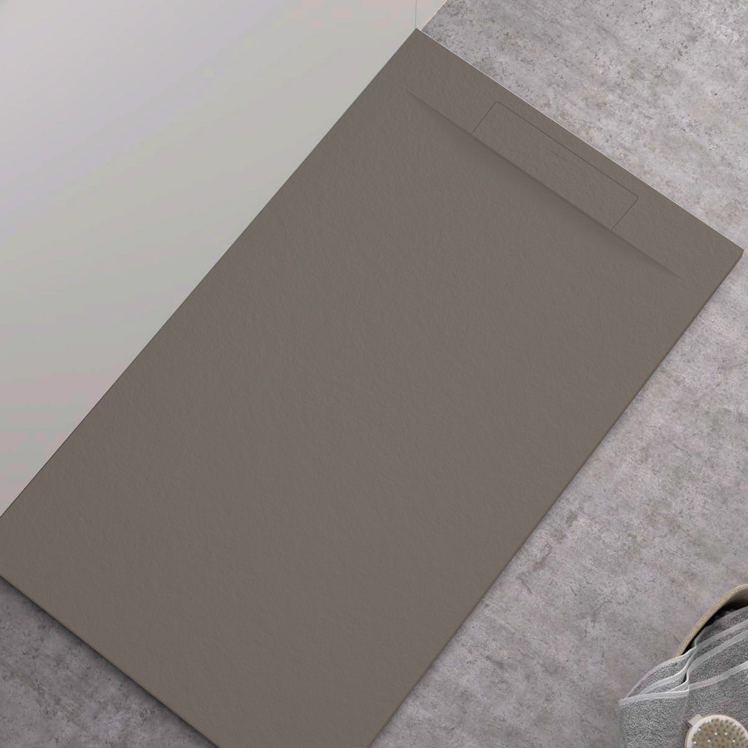 Piatto doccia in resina modello Titano 80x120 cm taupe effetto pietra